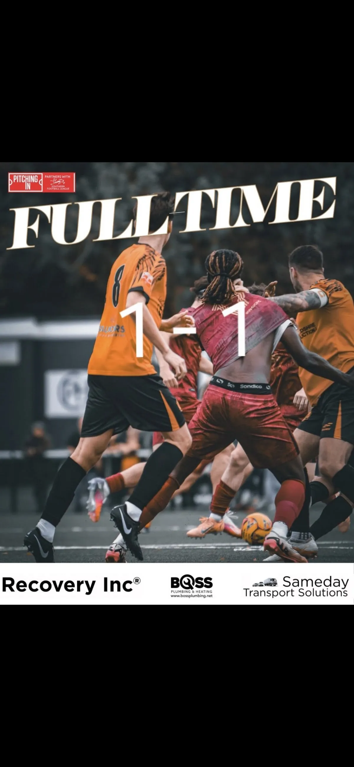 Full-time graphic: WGC v Royston Town
